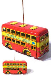 Tin Double Decker Bus Ornament