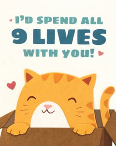 Nine Lives Love Greeting Card