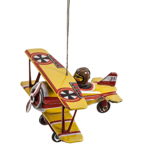 Tin Bi-Plane Ornament